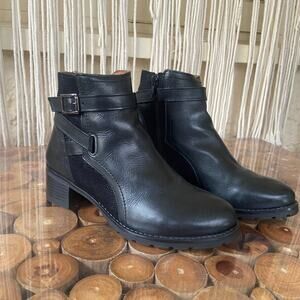 Black Leather Ankle Boots